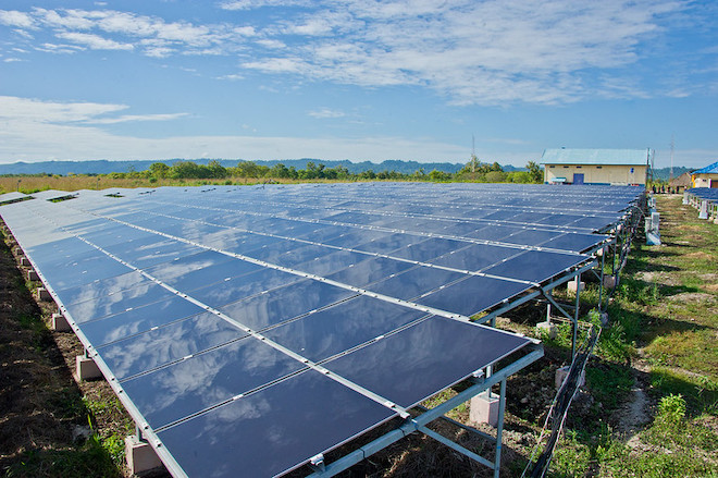 A view of a solar farm in Indonesia.