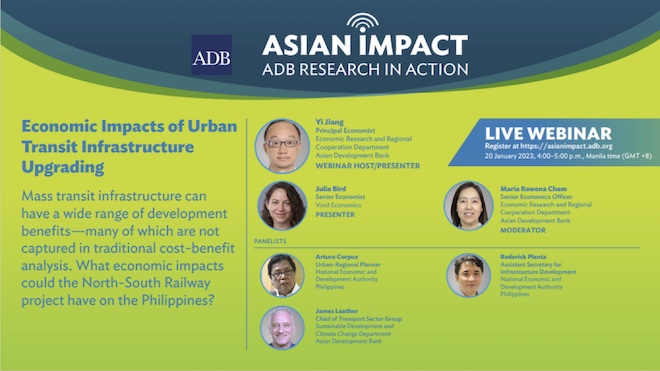 Economic Impacts of Urban Transit Infrastructure Upgrading event banner.