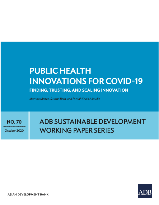 Public Health Innovations for COVID-19: Finding, Trusting, and Scaling Innovation cover photo.