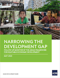 Narrowing the Development Gap: Follow-up Monitor of the ASEAN Framework for Equitable Economic Development cover.