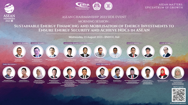 Sustainable Energy Financing and Mobilisation of Energy Investments to Ensure Energy Security and Achieve NDCs in ASEAN event banner.