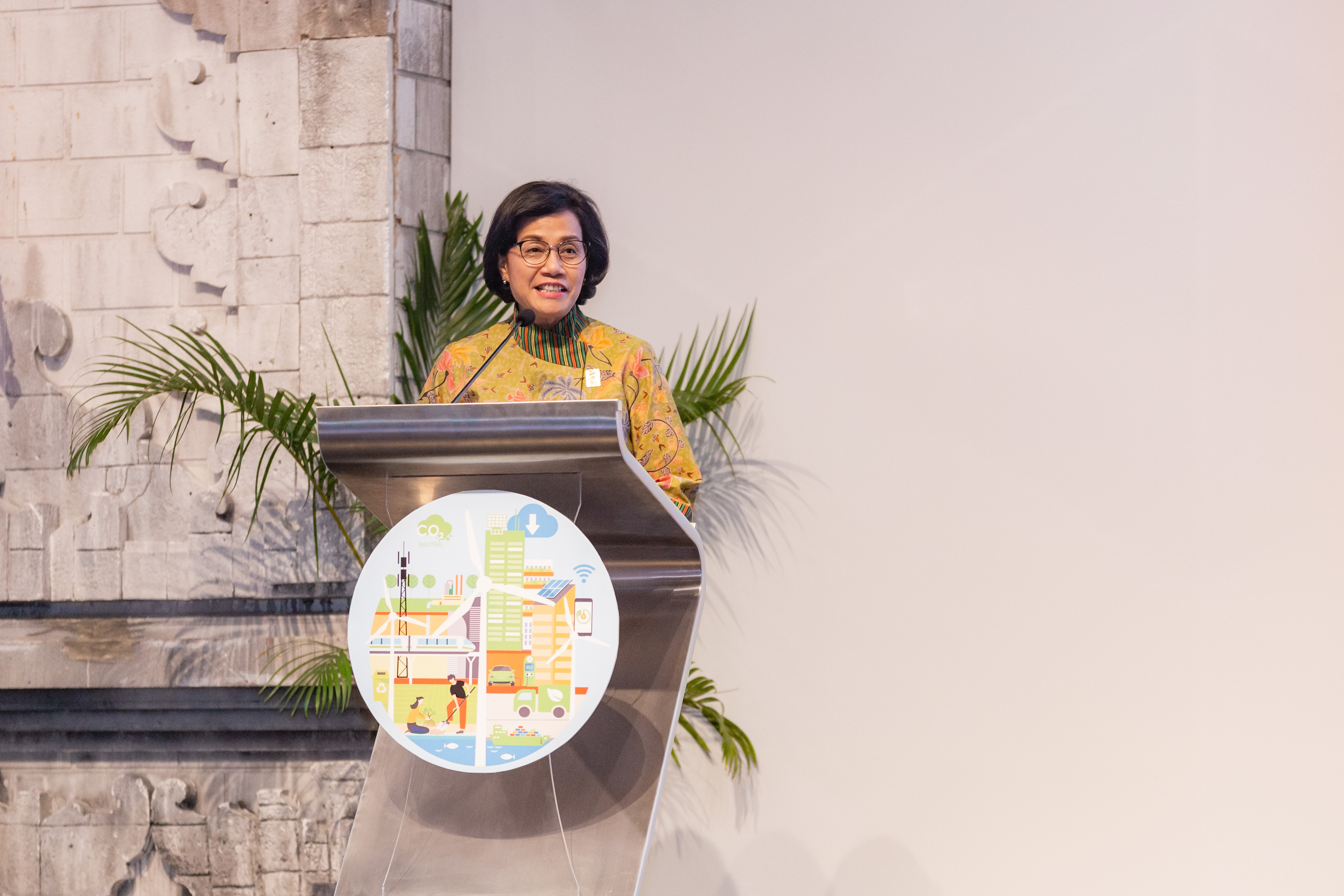 Indonesia Finance Minister Sri Mulyani Indrawati at SEADS 2023 in Bali, Indonesia.