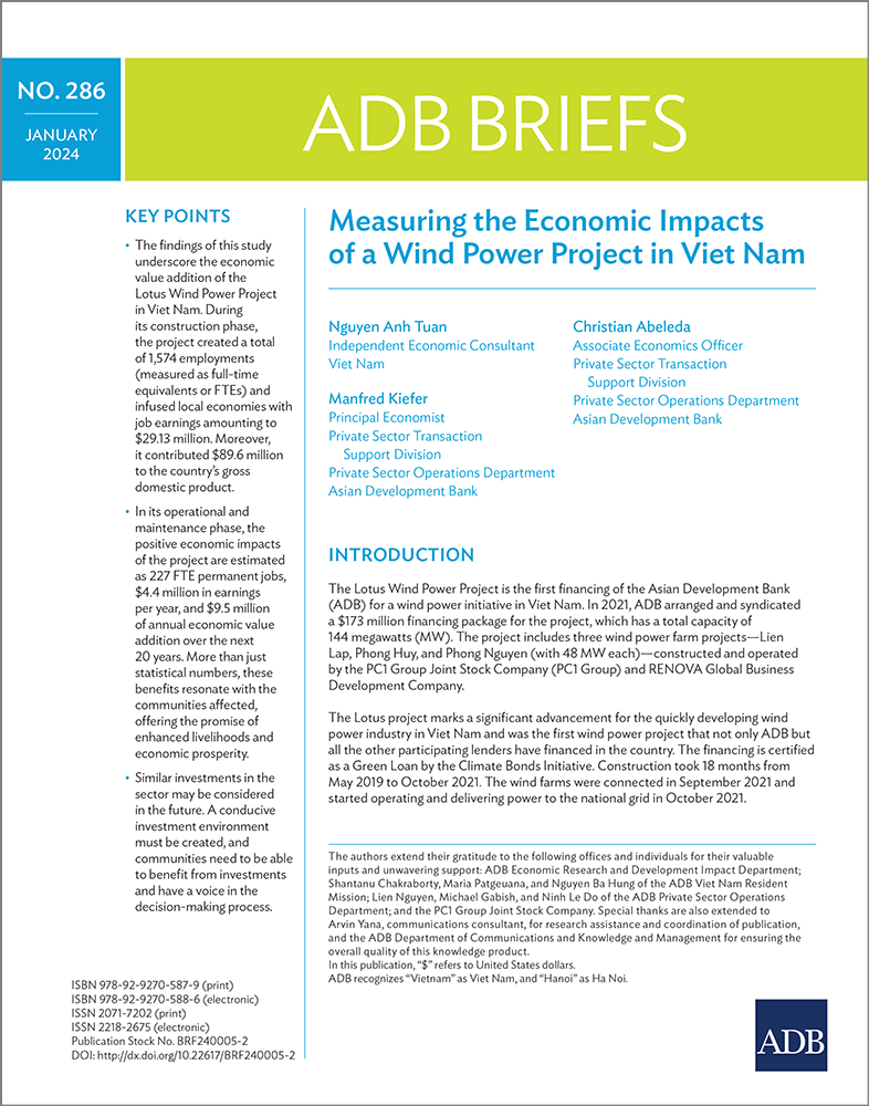 Measuring the Economic Impacts of a Wind Power Project in Viet Nam