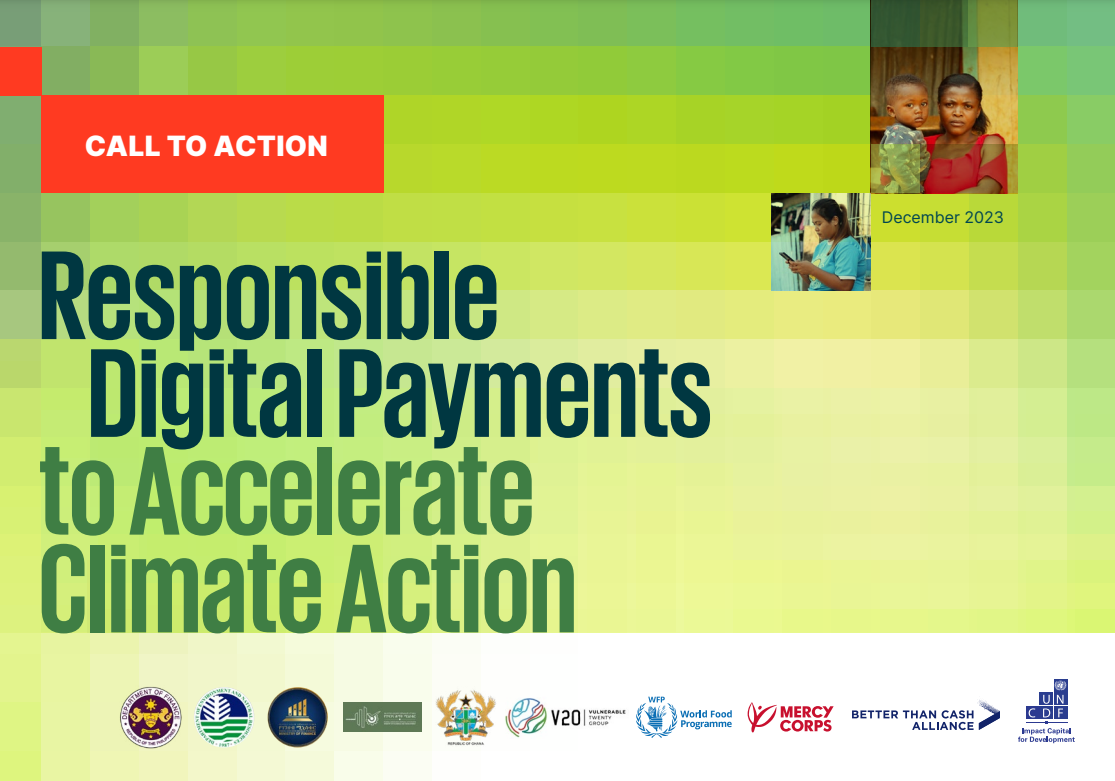 Call to Action: Responsible Digital Payments to Accelerate Climate Action cover.