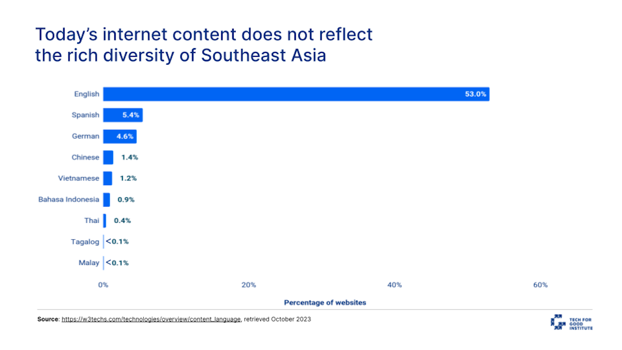 Today's internet content does not reflect the rich diversity of Southeast Asia. Image credit: Tech for Good Institute.