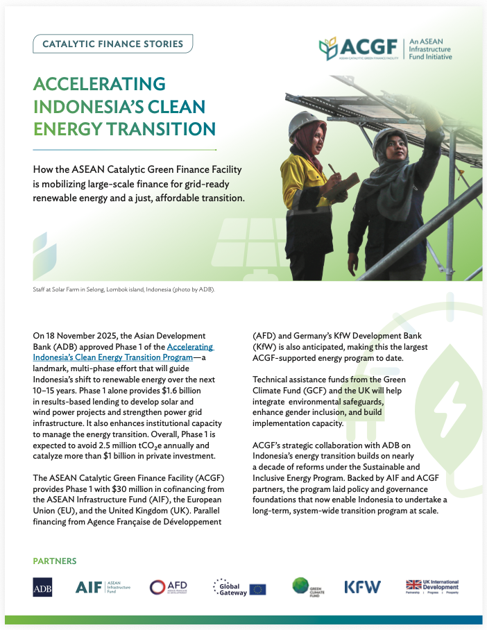 Accelerating Indonesia's Clean Energy Transition cover.