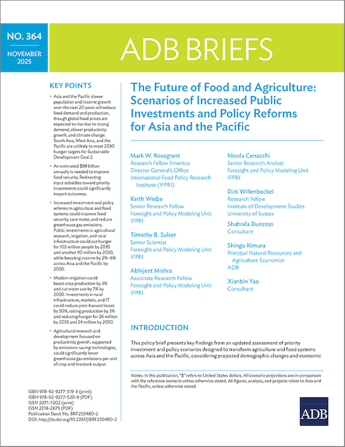 The Future of Food and Agriculture: Scenarios of Increased Public Investments and Policy Reforms for Asia and the Pacific cover.