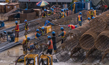 Construction in central Jakarta near Jalan Sudirman.