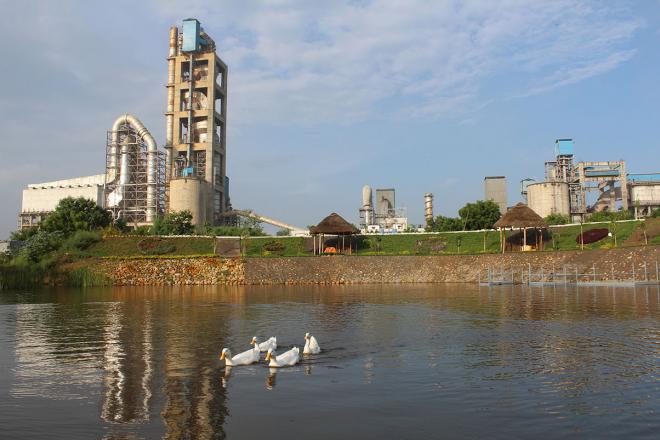 A view of a cement plant in India 