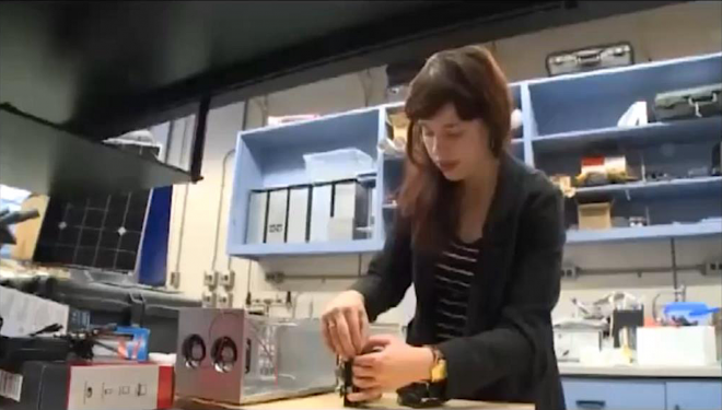 WeavAir cofounder Natalia Mykhaylova in her lab.