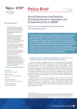 Social Enterprises and Disability: Promoting Inclusion, Innovation, and Entrepreneurship in ASEAN cover