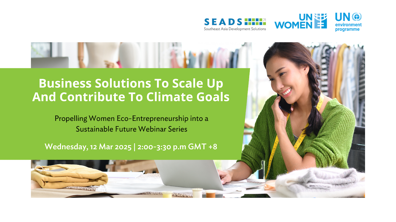 Business Solutions to Scale Up and Contribute to Climate Goals event banner.