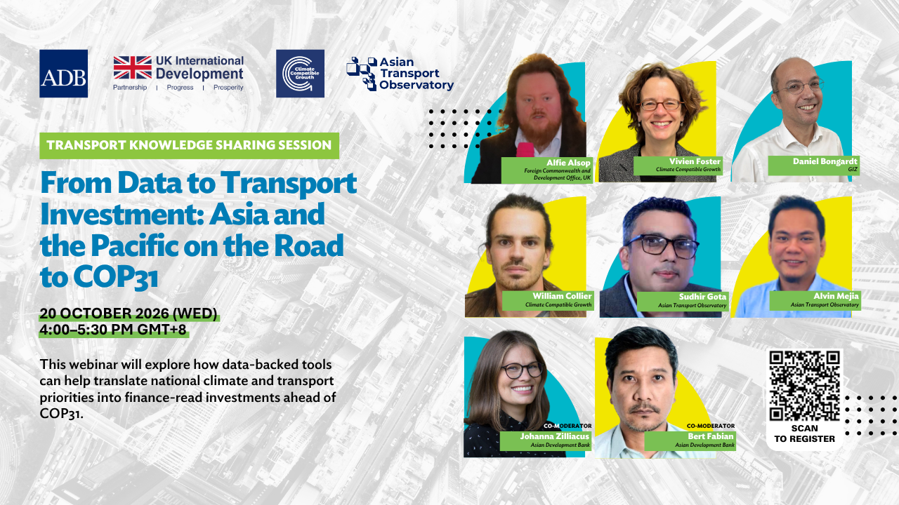 From Data to Transport Investment: Asia and the Pacific on the Road to COP31 banner.  