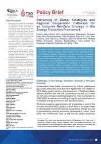 Reframing of Global Strategies and Regional Cooperation Pathways for an Inclusive Net-Zero Strategy in the Energy Transition Framework cover photo.