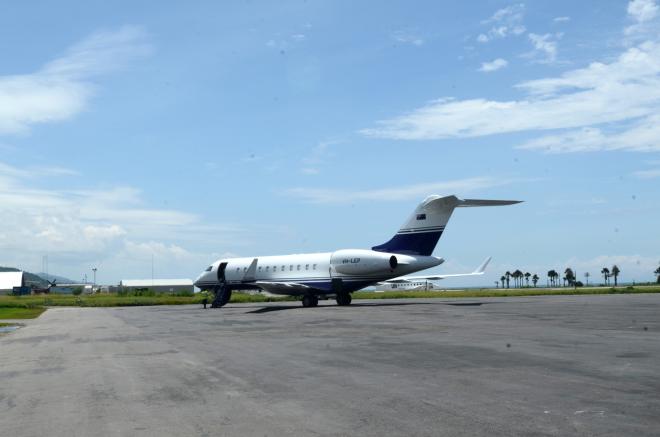 An airplane at the Timor Leste airport in Dili