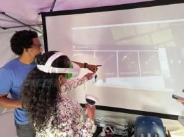 In Burien, Washington, a community garden is flourishing thanks to the use of solarpunk-inspired XR experiences. Photo credit: Courtesy of Key Tech Labs