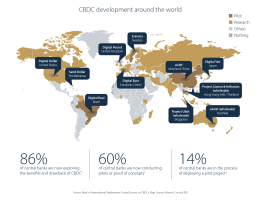 An illustration showing the state of CBDCs.