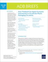 Cover of How Thailand Can Apply Economic Instruments to Accelerate Plastic Packaging Circularity brief.