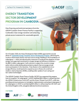 Energy Transition Sector Development Program in Cambodia cover.
