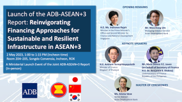 Report Launch: Reinvigorating Financing Approaches for Sustainable and Resilient Infrastructure in ASEAN+3 banner