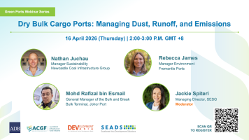 Dry Bulk Cargo Ports: Managing Dust, Runoff, and Emissions event banner.