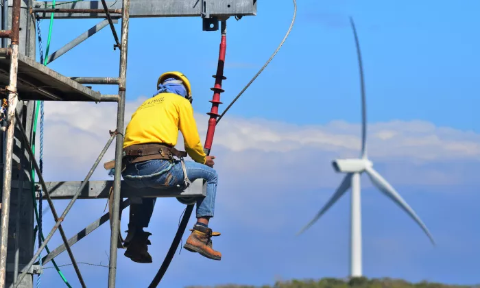 Renewable energy projects, such as wind farms, can help countries recover from the pandemic by creating jobs and opportunities as well as support their climate goals. Photo credit: ADB.
