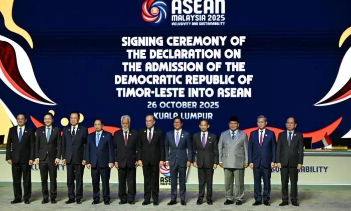 The signing of the Declaration on the Admission of Timor-Leste into ASEAN took place at the opening ceremony of the 47th ASEAN Summits and Related Summits on 26 October 2025 in Kuala Lumpur, Malaysia. Photo credit: ASEAN Secretariat.