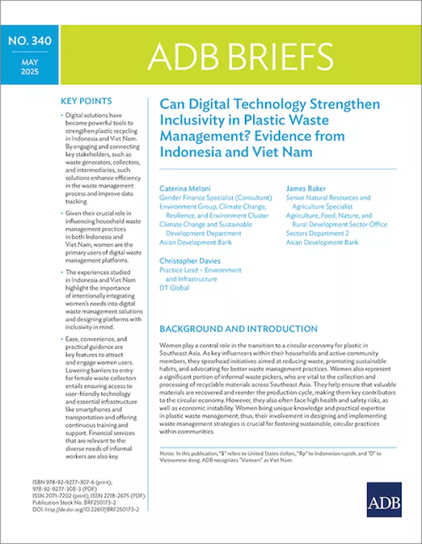 Can Digital Technology Strengthen Inclusivity in Plastic Waste Management? Evidence from Indonesia and Viet Nam cover.