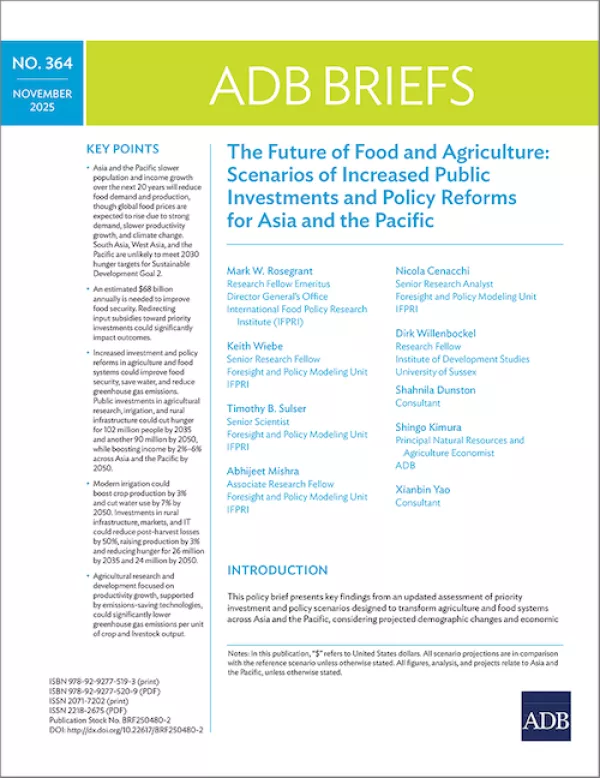The Future of Food and Agriculture: Scenarios of Increased Public Investments and Policy Reforms for Asia and the Pacific cover.