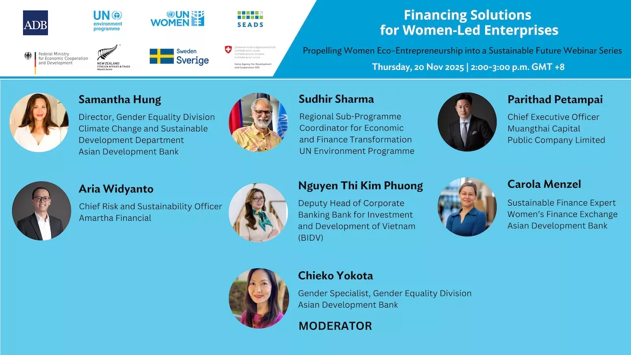 Gender finance event banner.