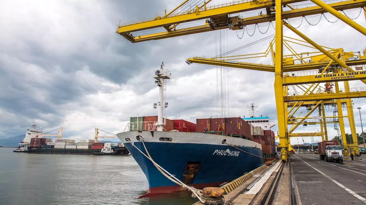 A container ship at a port in Southeast Asia. Photo credit: ADB.